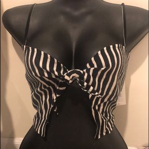 Billabong spaghetti strap front tie cropped top